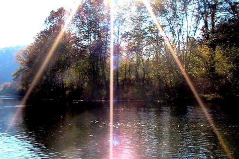Sunburst Over River